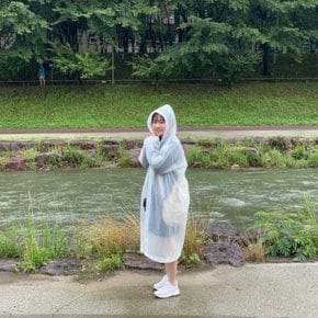 EVA 여성 비옷 화이트 반투명