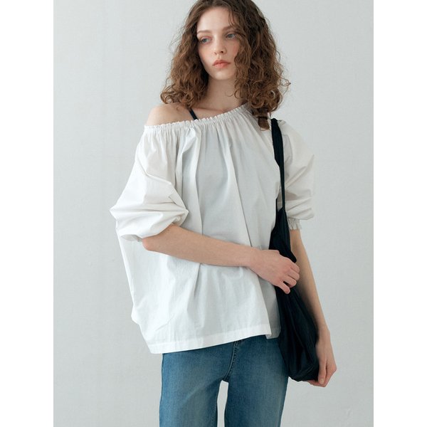 One shoulder blouse_ivory