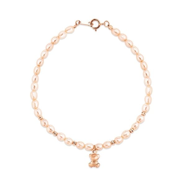 [비앤비골드] 14K 스윗 곰돌이 컷팅볼 진주 팔찌 SNB41125