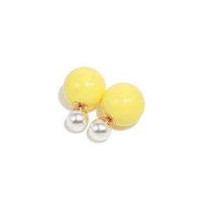 Lemon And Pearl Frontback Silver Earring Ie337 [Silver]