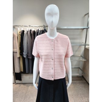 NICE CLAUP [여주점] [나이스클랍] 일자 소매 반팔 니트가디건 A262PWK326