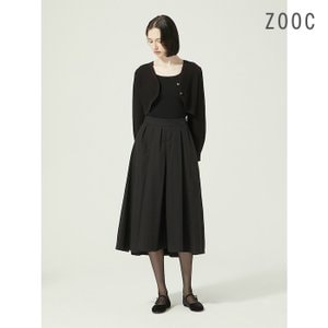 ZOOC 뒷밴딩 플레어 스커트 BK_V241MSD902