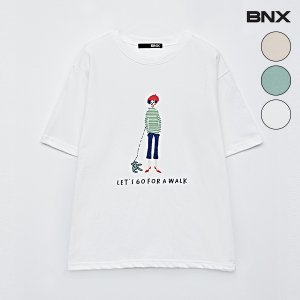 BNX 데일리 아트 워크 레터링 반팔 티셔츠 (BW1TS030L0)