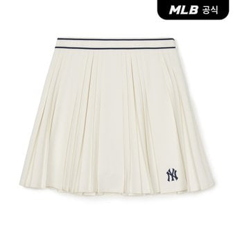 MLB [코리아공식] 여성 스포티브 바시티 플리츠 스커트 NY (Cream)