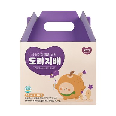 우리아이 맑은습관 도라지배, 80ml, 20개, 1박스