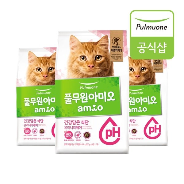 [풀무원아미오] 건강담은식단 캣 유리너리케어 400g (200gX2EA)x3개