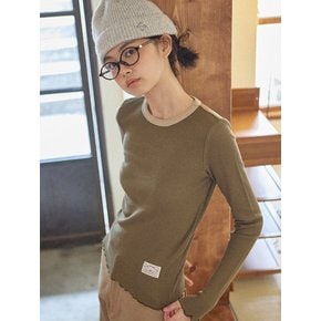 W LAYERED T-SHIRT [KHAKI]