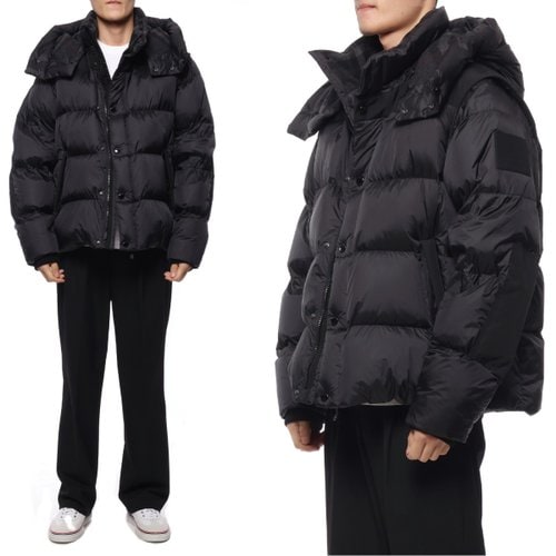 남성 디태처블 슬리브 후드 패딩 (8059139 BLACK 23F)