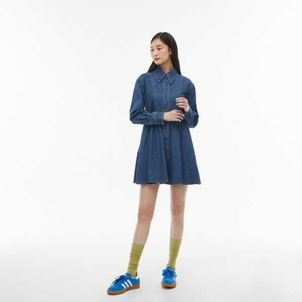 [시흥점] 스모킹 카라 플레어 미니데님 원피스 AQ1DO263