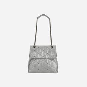 Lozenge Studded Bag Small Cool Silver