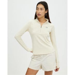 5022137 New Balance Athletics Heat Grid Half Zip Sweater - Linen Heather