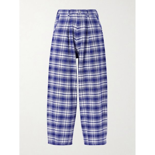 러시 와이드 체크 코튼 팬츠 46376663162970686