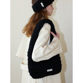 Wool 100% Handmade Crochet Shoulder Bag _ Black