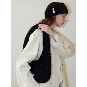 Wool 100% Handmade Crochet Shoulder Bag _ Black