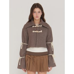 MICHELLE SAILOR COLLAR CROP JACKET - HAZELNUT