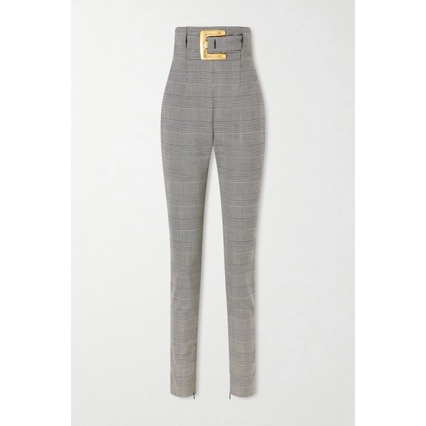 벨티드 프린스 오브 웨일스 체크 울 블렌드 스키니 팬츠 46376663162945907