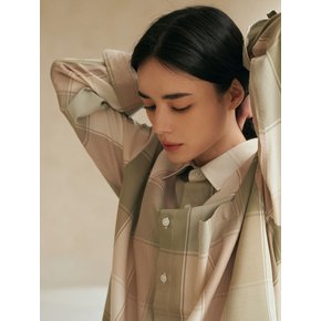 [다이아몬드 레이라 X 아노블리어]볼드 체크 셔츠 DA06 카키