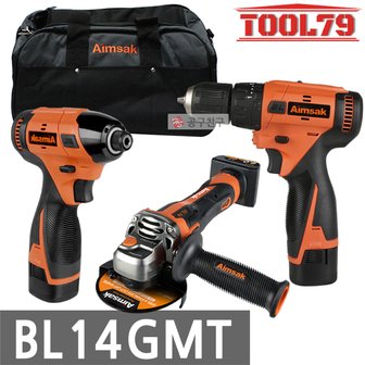 아임삭 BL14GMT 충전콤보세트 14.4V 그라인더 임팩드릴 해머드릴(BL14G50+BL14T50+BL14M50)