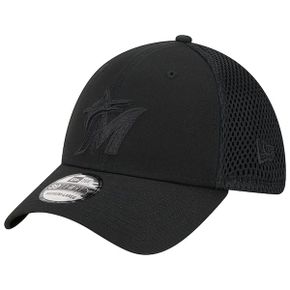 [해외] 953583 뉴에라 모자 MLB [마이애미 말린스] Black-on-Black Neo Mesh 39THIRTY Flex Hat