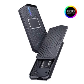 FLEX Drive GX10 RGB 듀얼 M.2 외장SSD 외장하드 케이스 USB-C 충격방지 알루미늄 본체