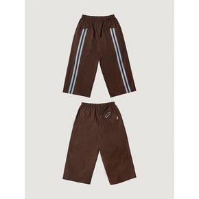 나일론 트랙 투웨이 와이드 팬츠_BROWN