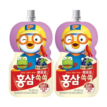  [팔도]뽀로로 홍삼쏙쏙 포도 블루베리 100ml x 10개