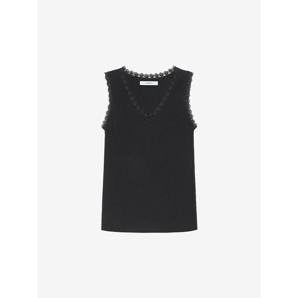 [25 신상] 골지 레이스 브이넥 니트 나시  (VKUCF2965)