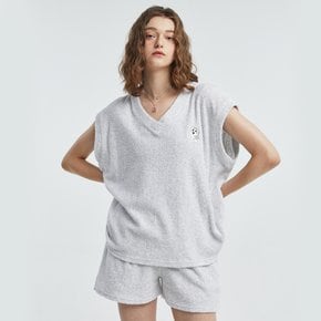 Towel V Neck Sleeveless Shirt Merange