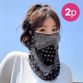 1+1 쿨스카프 등산 낚시 골프 라이딩 캠핑 자외선차단 여름 페이즐리 넥마스크