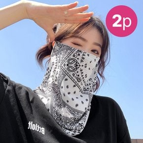 1+1 쿨스카프 등산 낚시 골프 라이딩 캠핑 자외선차단 여름 페이즐리 넥마스크