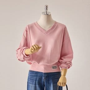 시보리 라벨 V넥 삥줄 맨투맨_T2603TS043A