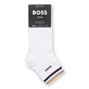 BOSS [30프로 할인][FA23] 스트라이프 코튼 양말 2켤레 세트 화이트(50491195100)