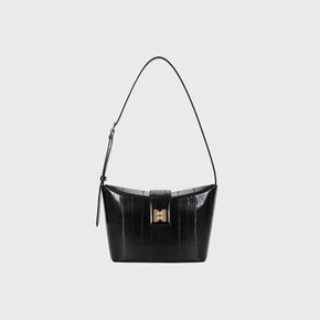 HOBART Folded Top Small Bucket Bag - Black