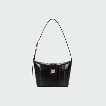 EENK HOBART Folded Top Small Bucket Bag - Black