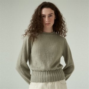 blank03 [블랭크03] mohair stitch pullover (light khaki)