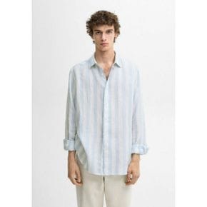 5086069 Massimo Dutti STRIPED - Shirt light blue