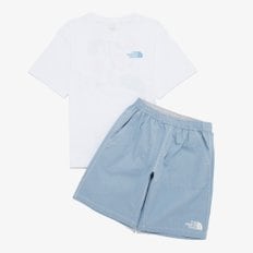 [노스페이스키즈 공식] NT7UR26S 키즈 하이크 크루 세트_WHITE