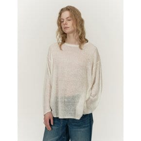 HAIRY LOOSE KNIT TOP [IVORY]