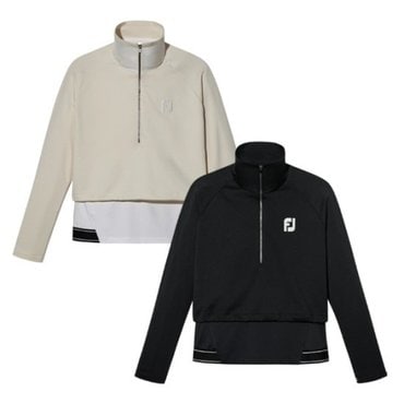 풋조이 골프긴팔티 CQK FKJWT7106 23FW LAYERED 1/4 ZIP WN