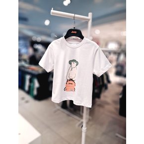 곰 프린트 반팔티 KP2TSU201 WH