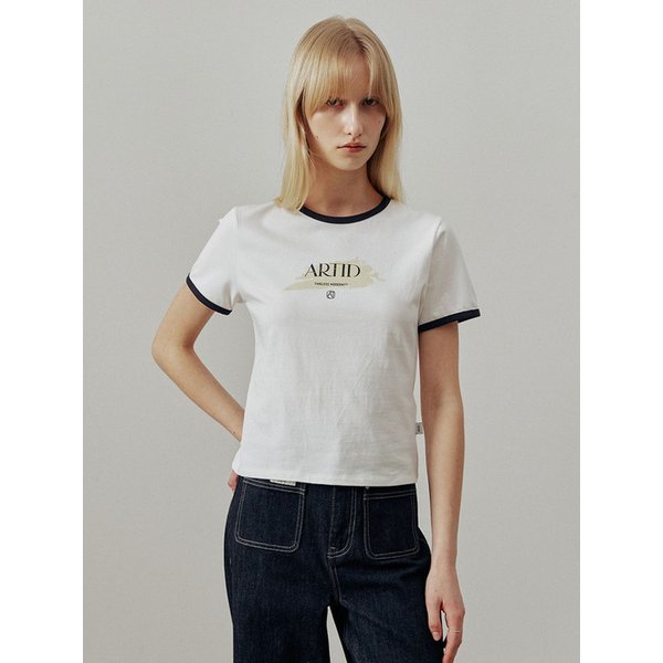 스프레드 배색 링거 티셔츠_WHITE