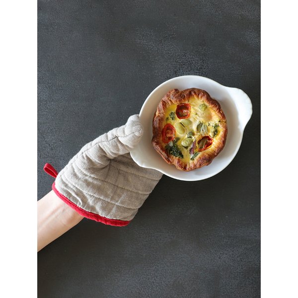 lino e lina 리투아니아 린넨 사각 냄비받침 겸 주방장갑 (오트밀)