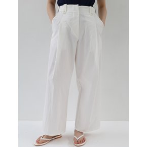 Adjuster one tuck pants_white