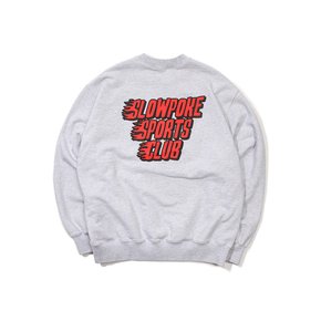 Flame Logo Loose Fit Sweat Shirt -W.Melange-