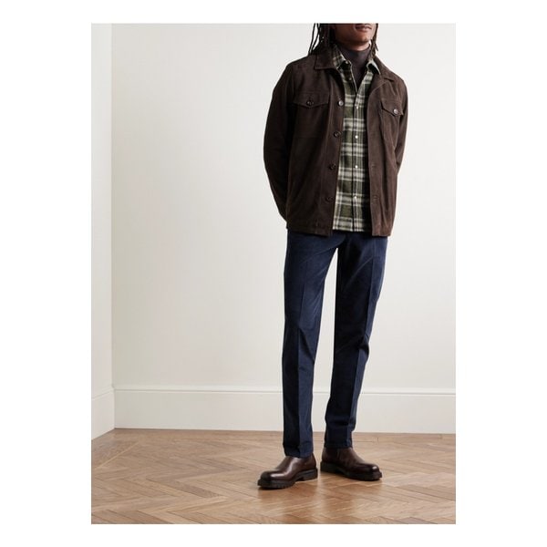 오피시네 제네랄레 알렉스 체크 헤링본 코튼 셔츠 그린 1647597342253433