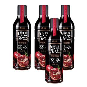 샘표 백년동안 현미발효 흑초 산수유 석류 900ml x 4개