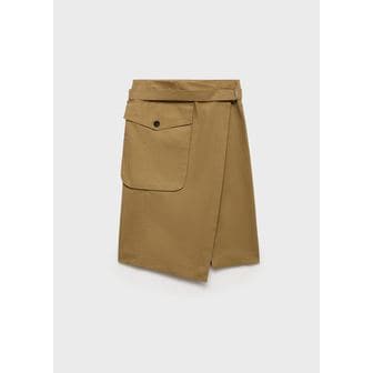 망고(MANGO) 망고 카고 포켓 미디 스커트 77027715 KHAKI