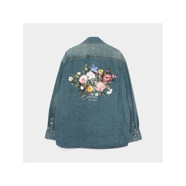 25FW 플라워 백로고 데님 남성 셔츠 W253SH26885L