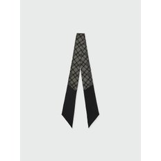 ZUIE Check Pattern Silk Scarf - Black/Ivory