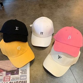 여성 데일리 그리스자수 알파벳볼캡 모자 둘레조절 (8764904A)